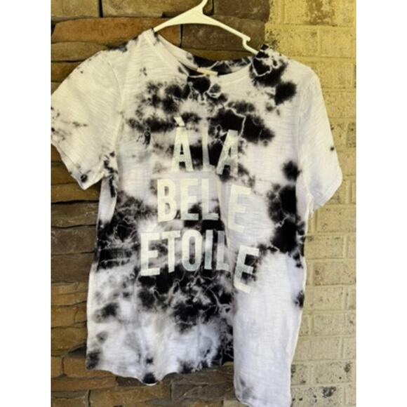 Cinq à Sept Tops - Cinq à Sept Under the Stars Tee Black White Tie Dye Graphic T-Shirt NWT Size S